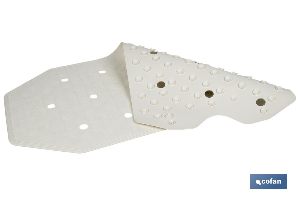 ALFOMBRA ANTIDESLIZANTE CON VENTOSAS BAÑERA/DUCHA BLANCO 36 X 72 cm