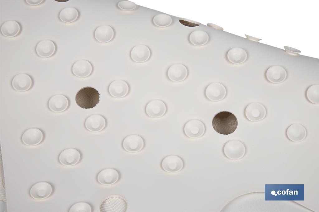 ALFOMBRA ANTIDESLIZANTE CON VENTOSAS BAÑERA/DUCHA BLANCO 36 X 72 cm