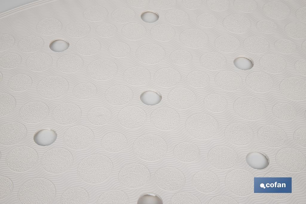 ALFOMBRA ANTIDESLIZANTE CON VENTOSAS BAÑERA/DUCHA BLANCO 36 X 72 cm