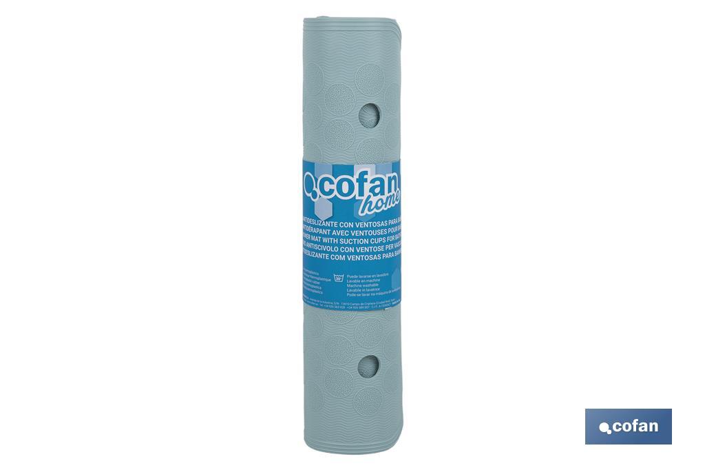 ALFOMBRA ANTIDESLIZANTE CON VENTOSAS BAÑERA/DUCHA AZUL CLARO 36 X 72 cm
