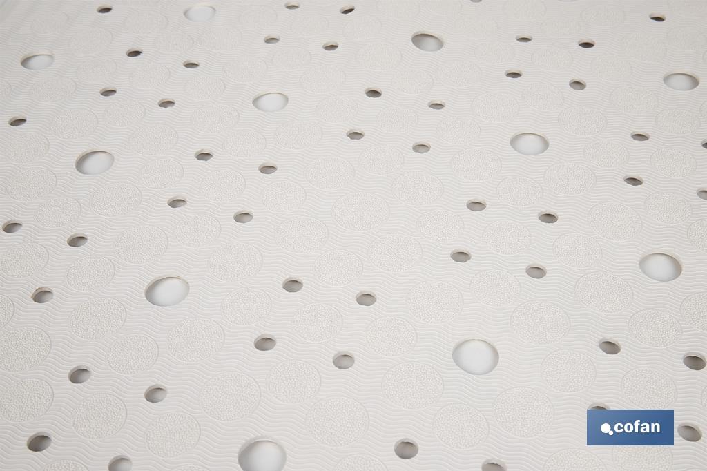 ALFOMBRA ANTIDESLIZANTE CON VENTOSAS  BAÑERA/DUCHA BLANCO 53 X 53 cm