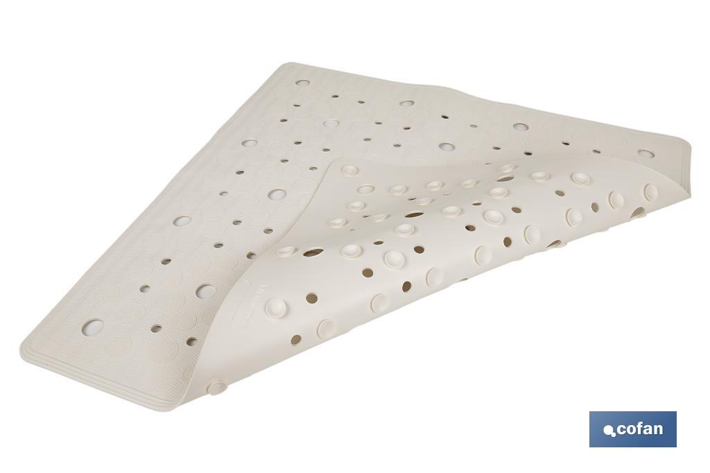 ALFOMBRA ANTIDESLIZANTE CON VENTOSAS  BAÑERA/DUCHA BLANCO 53 X 53 cm