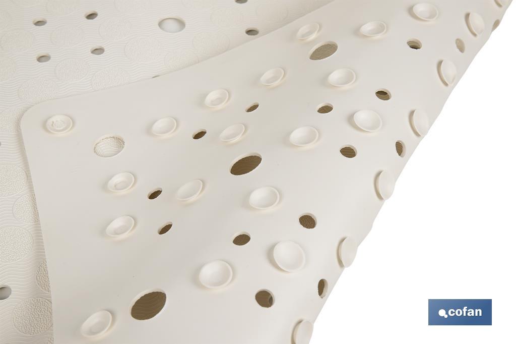 ALFOMBRA ANTIDESLIZANTE CON VENTOSAS  BAÑERA/DUCHA BLANCO 53 X 53 cm