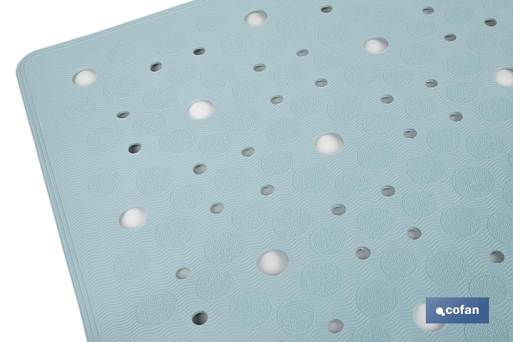 ALFOMBRA ANTIDESLIZANTE CON VENTOSAS BAÑERA/ DUCHA AZUL CLARO 53 X 53 cm