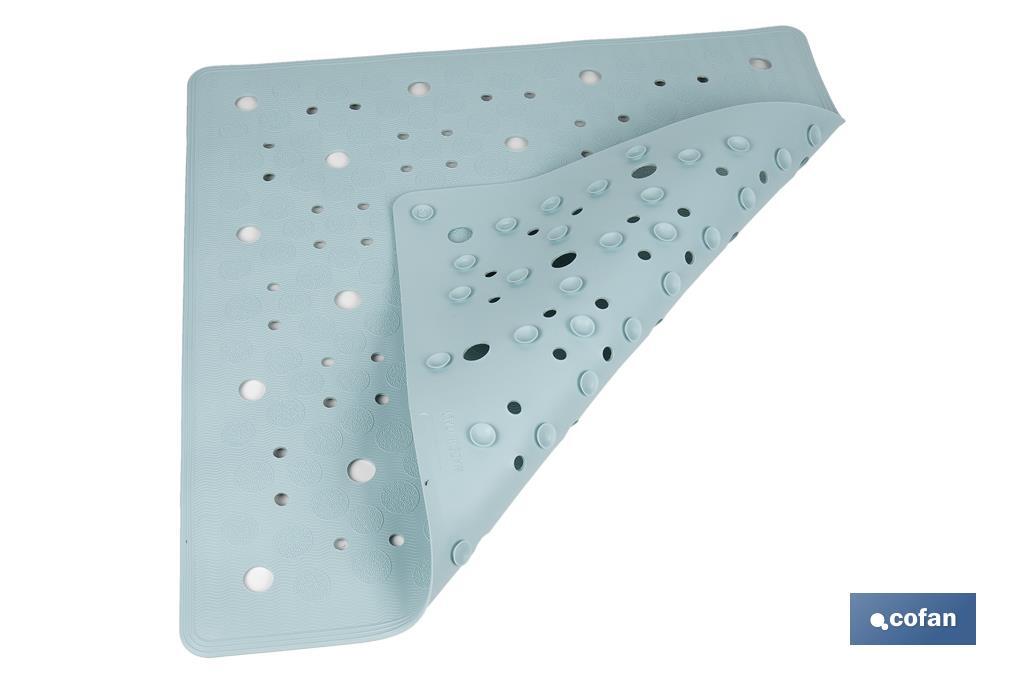 ALFOMBRA ANTIDESLIZANTE CON VENTOSAS BAÑERA/ DUCHA AZUL CLARO 53 X 53 cm