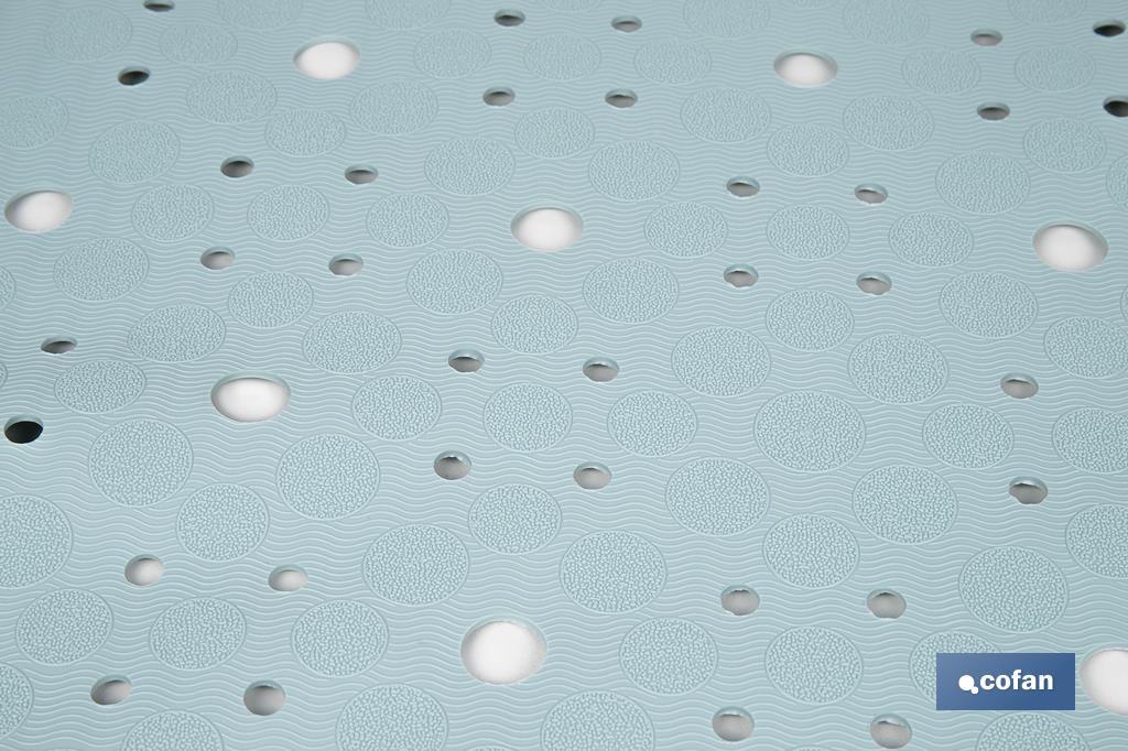 ALFOMBRA ANTIDESLIZANTE CON VENTOSAS BAÑERA/ DUCHA AZUL CLARO 53 X 53 cm