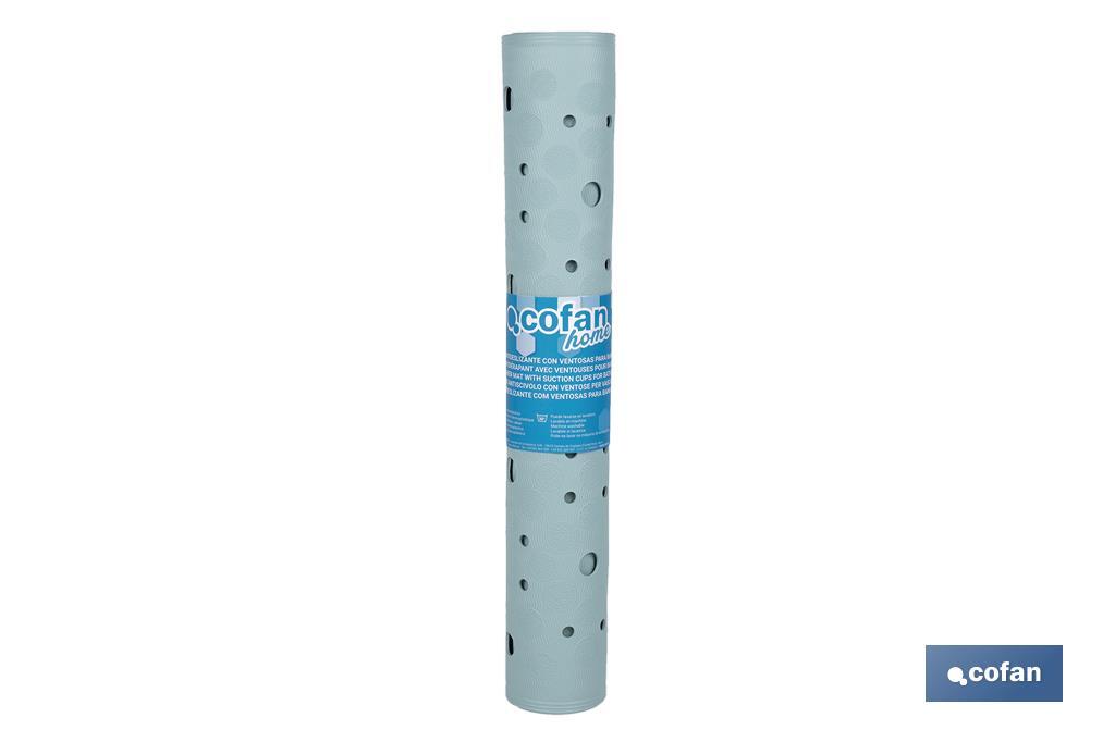 ALFOMBRA ANTIDESLIZANTE CON VENTOSAS BAÑERA/ DUCHA AZUL CLARO 53 X 53 cm