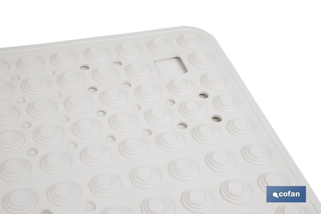ALFOMBRA PLUS ANTIDESLIZANTE CON VENTOSAS BAÑERA/ DUCHA BLANCO 60 X 60 cm