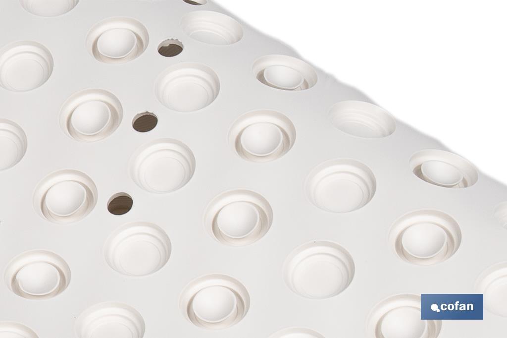 ALFOMBRA PLUS ANTIDESLIZANTE CON VENTOSAS BAÑERA /DUCHA BLANCO 40 X104 cm