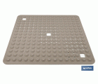 ALFOMBRA PLUS  ANTIDESLIZANTE CON VENTOSAS BAÑERA/ DUCHA BEIS PIEDRA 60 X 60 cm