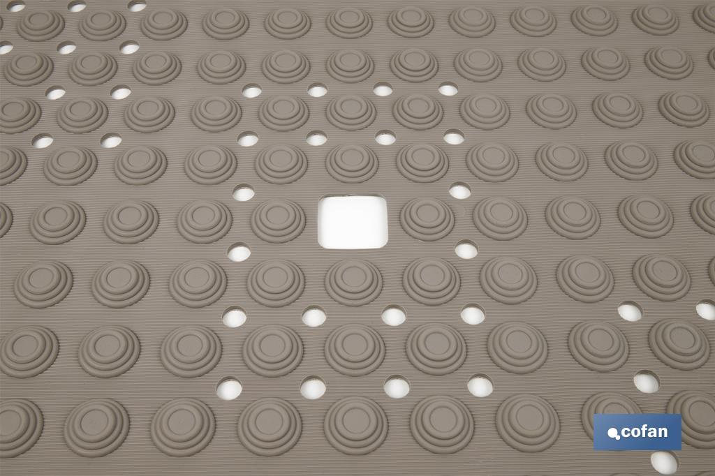ALFOMBRA PLUS  ANTIDESLIZANTE CON VENTOSAS BAÑERA/ DUCHA BEIS PIEDRA 60 X 60 cm