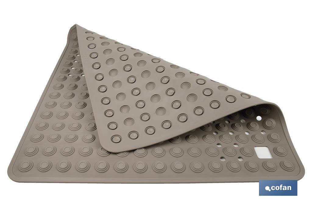 ALFOMBRA PLUS  ANTIDESLIZANTE CON VENTOSAS BAÑERA/ DUCHA BEIS PIEDRA 60 X 60 cm