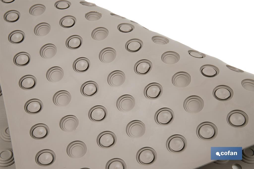 ALFOMBRA PLUS  ANTIDESLIZANTE CON VENTOSAS BAÑERA/ DUCHA BEIS PIEDRA 60 X 60 cm