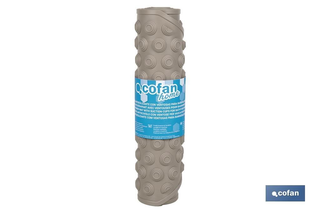 ALFOMBRA PLUS  ANTIDESLIZANTE CON VENTOSAS BAÑERA/ DUCHA BEIS PIEDRA 60 X 60 cm