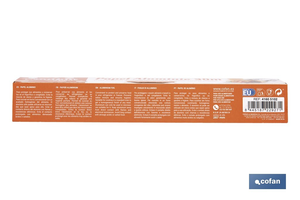 PAPEL ALUMINIO DOMÉSTICO 30M