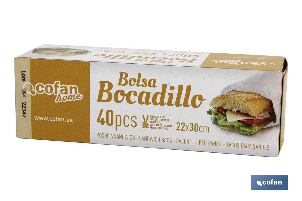 BOLSAS PARA BOCADILLOS 22 X 30 40UDS