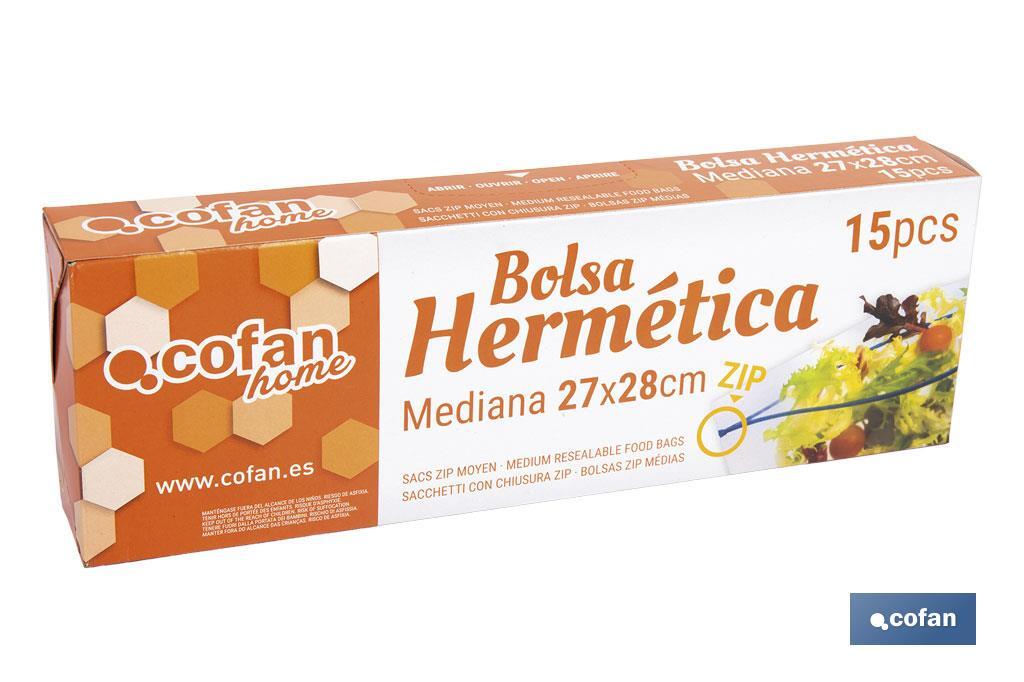 BOLSAS ZIP MEDIANA 27 X 28 15UDS