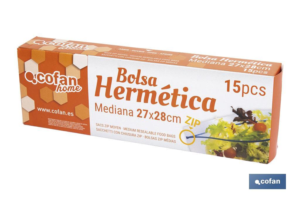 BOLSAS ZIP MEDIANA 27 X 28 15UDS