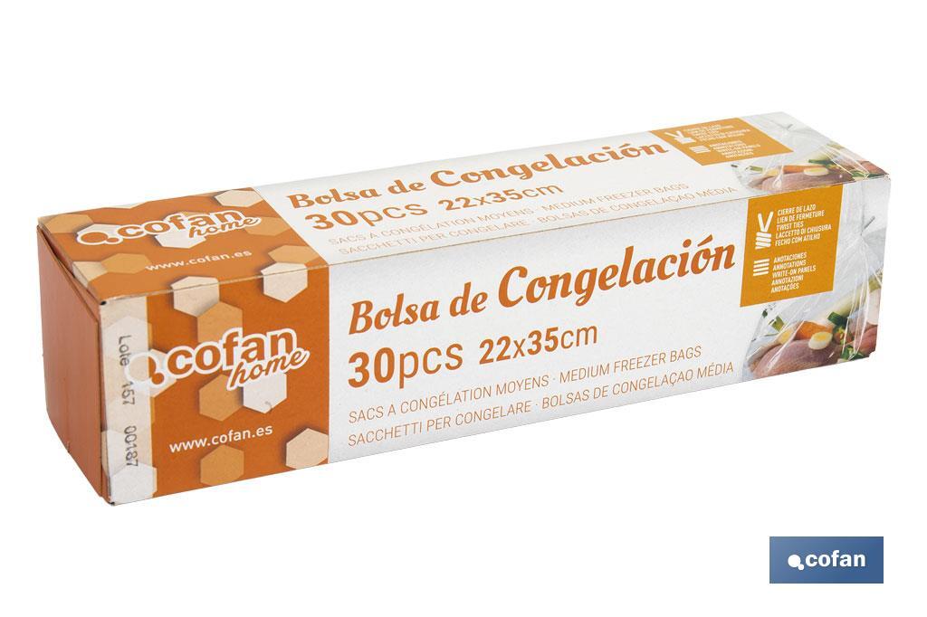 BOLSAS DE CONGELACIÓN MEDIANA 22 X 35 30UDS