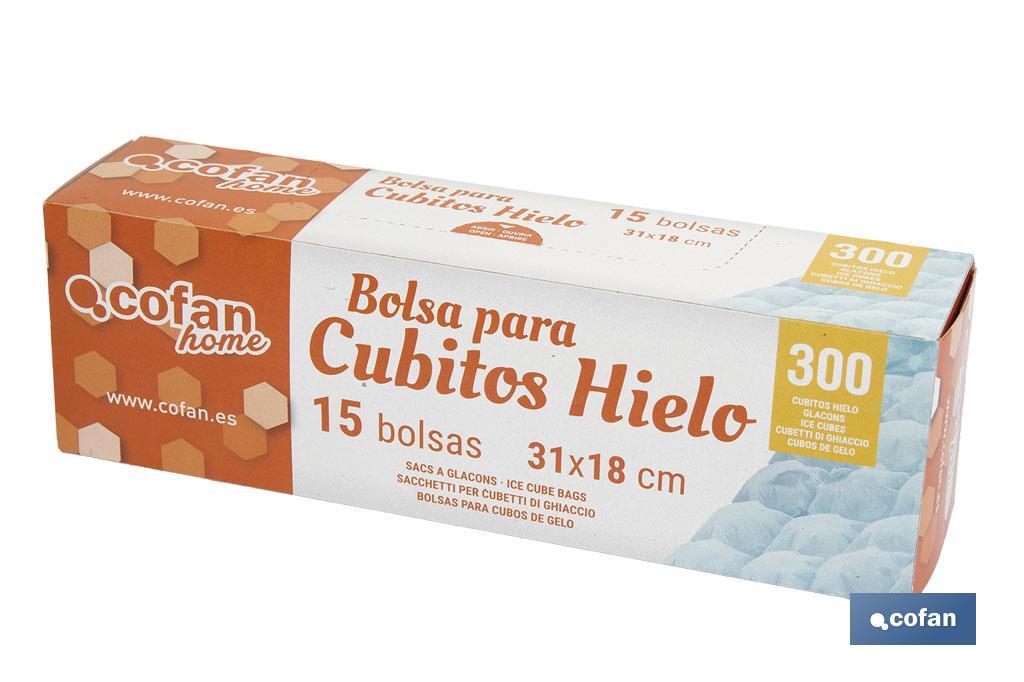 BOLSAS PARA CUBITOS DE HIELO 31 X 18 CM 15 UDS.