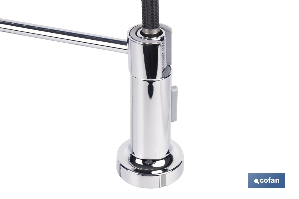 GRIFO DE COCINA MONOMANDO CON ROCIADOR