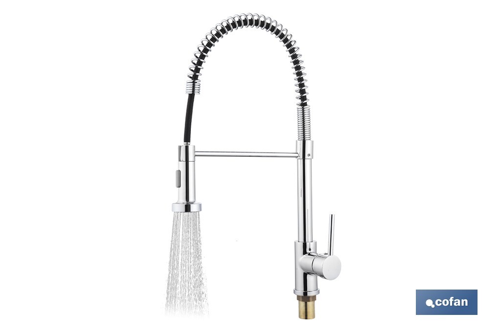 GRIFO DE COCINA MONOMANDO CON ROCIADOR