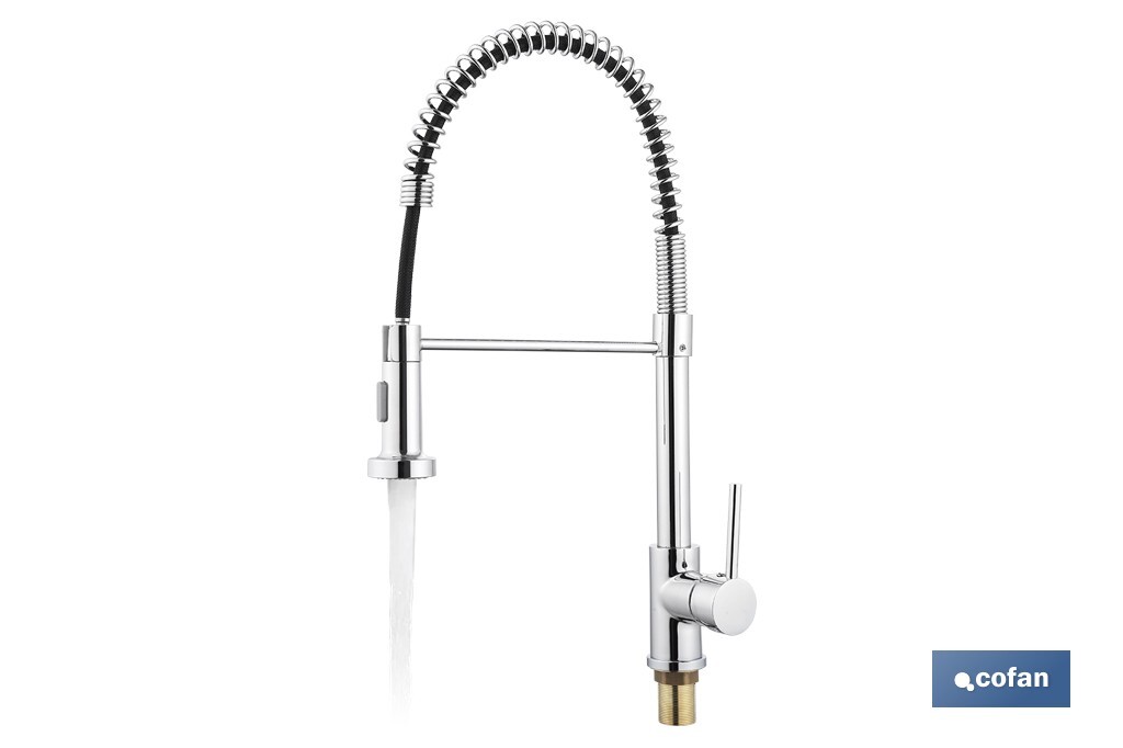 GRIFO DE COCINA MONOMANDO CON ROCIADOR