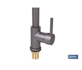 GRIFO DE COCINA MONOMANDO CON ROCIADOR GRIS ANTRACITA