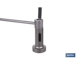 GRIFO DE COCINA MONOMANDO CON ROCIADOR GRIS ANTRACITA