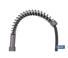 GRIFO DE COCINA MONOMANDO CON ROCIADOR GRIS ANTRACITA