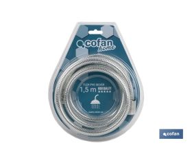 FLEXO DUCHA PVC PLATA/LATÓN 1,5M