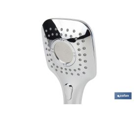 MANGO DUCHA CROMADO CON 3 FUNCIONES CON PULSADOR