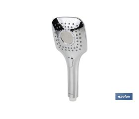 MANGO DUCHA CROMADO CON 3 FUNCIONES CON PULSADOR