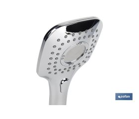 MANGO DUCHA CROMADO CON 3 FUNCIONES CON PULSADOR