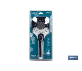 MANGO DUCHA CROMADO CON 3 FUNCIONES CON PULSADOR