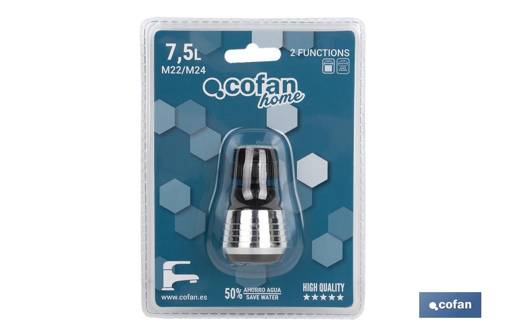 GRIFO BORBOTEADOR 2 FUNC.CON FILTRO AIREADOR AHORRO AGUA Ø38mm