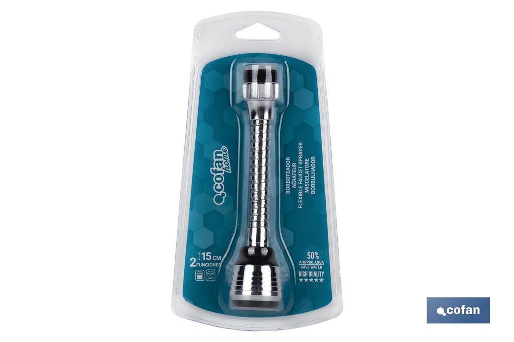 BORBOTEADOR 15CM 2 FUNCIONES CON FILTRO DE AHORRO DE AGUA