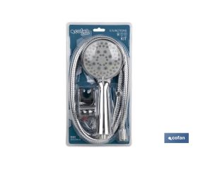 KIT DUCHA 5 FUNCIONES (MANGO+FLEXO+COLGADOR)