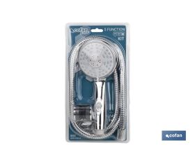 KIT DUCHA 5 FUNCIONES (MANGO+FLEXO+COLGADOR)