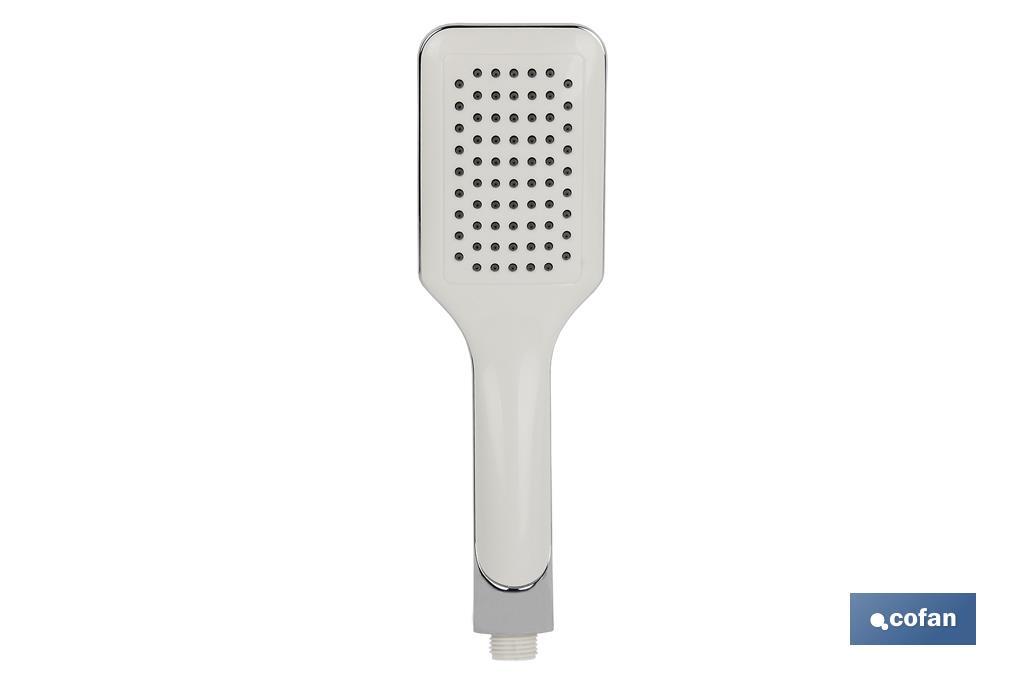 KIT DUCHA 1 FUNC.(MANGO BLANCO+COLGADOR+FLEXO)