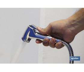 KIT GRIFO DE DUCHA CROMADO CON PULSADOR+COLGADOR+FLEXO