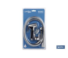 KIT GRIFO DE DUCHA CROMADO CON PULSADOR+COLGADOR+FLEXO