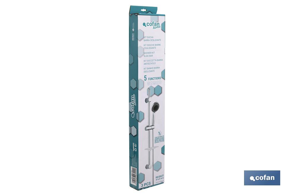 KIT DUCHA BARRA DESLIZANTE 3 PCS 5 FUNCIONES
