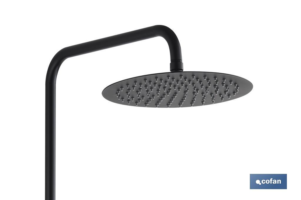 COLUMNA DUCHA NEGRA CON GRIFO MONOMANDO  80-140