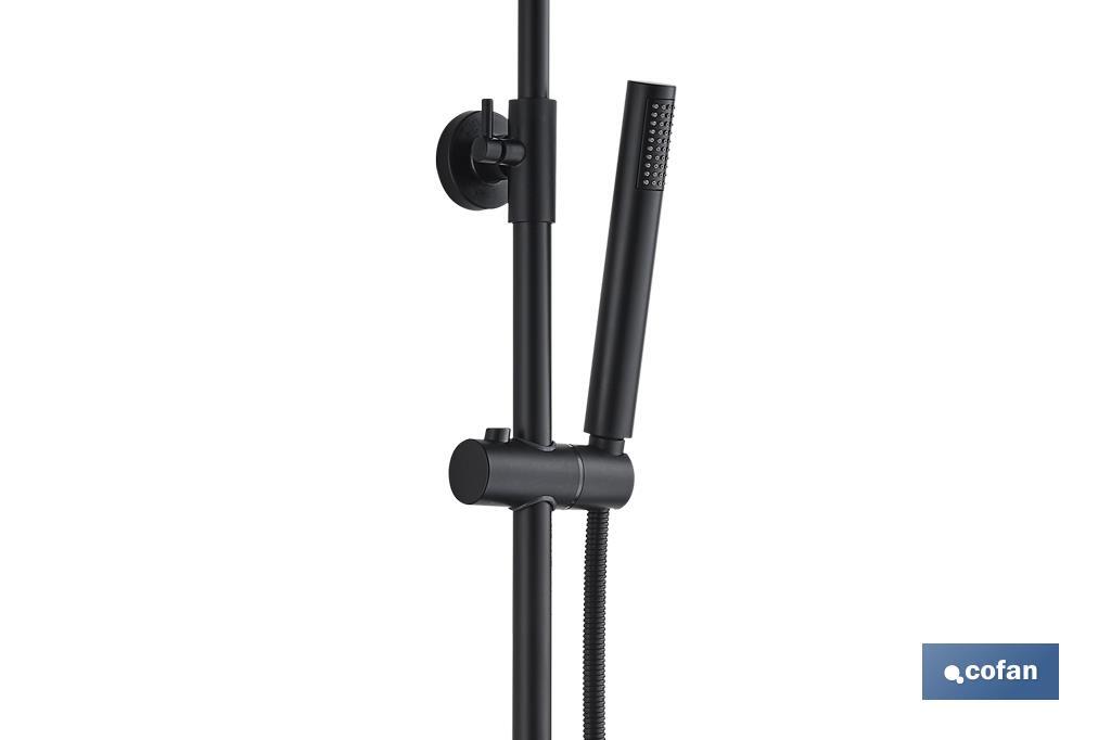 COLUMNA DUCHA NEGRA CON GRIFO MONOMANDO  80-140