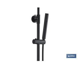 COLUMNA DUCHA NEGRA CON GRIFO MONOMANDO  80-140