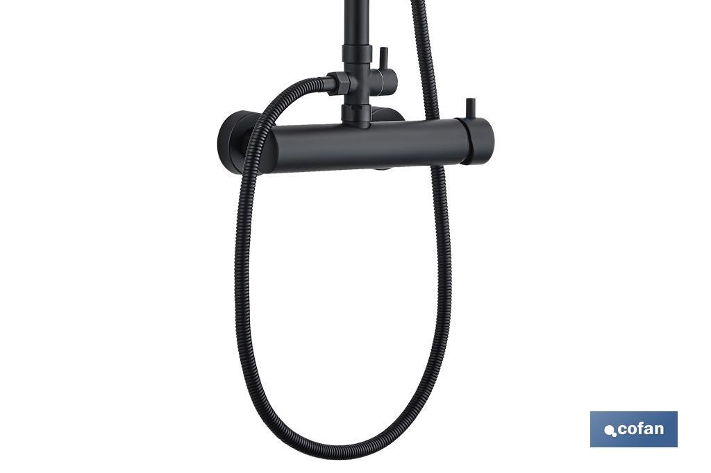 COLUMNA DUCHA NEGRA CON GRIFO MONOMANDO  80-140