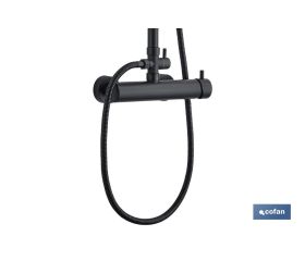 COLUMNA DUCHA NEGRA CON GRIFO MONOMANDO  80-140