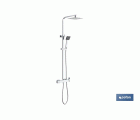 Columna de Ducha con Grifo Monomando | Diseño de Cabezal Cuadrado | Regulable en Altura