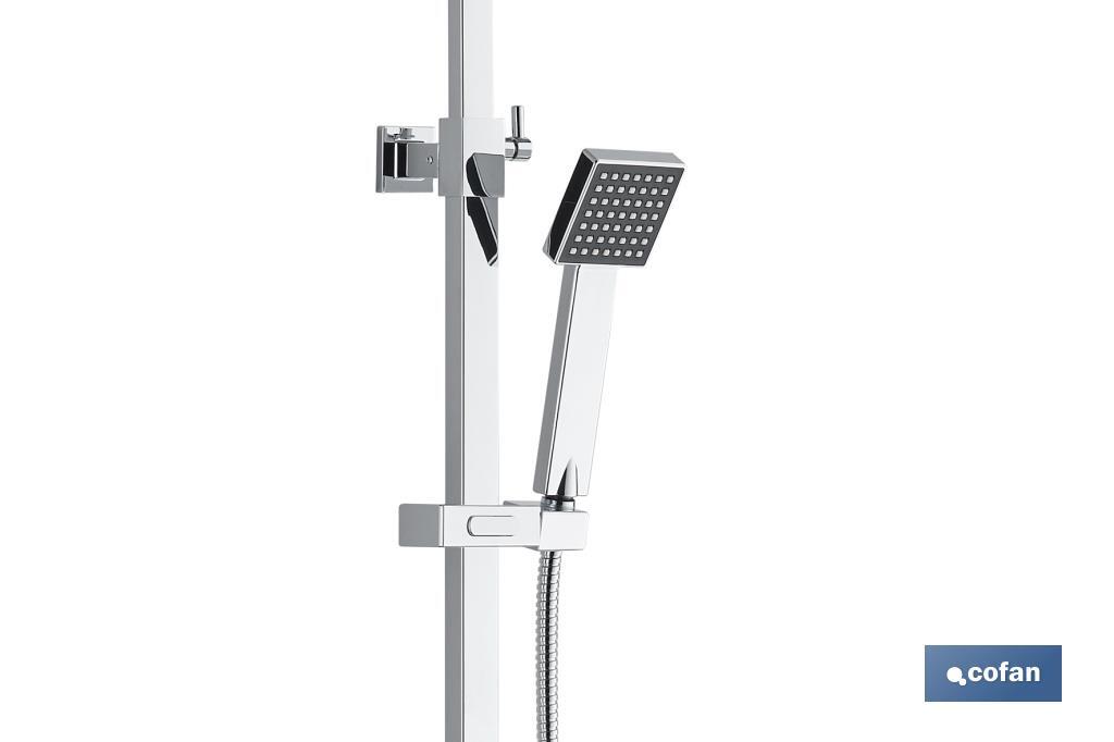 COLUMNA DE DUCHA MONOMANDO DISEÑO CUADRADO 90-1.40 CM